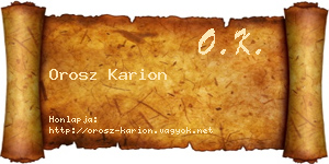 Orosz Karion névjegykártya