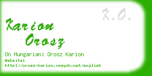 karion orosz business card